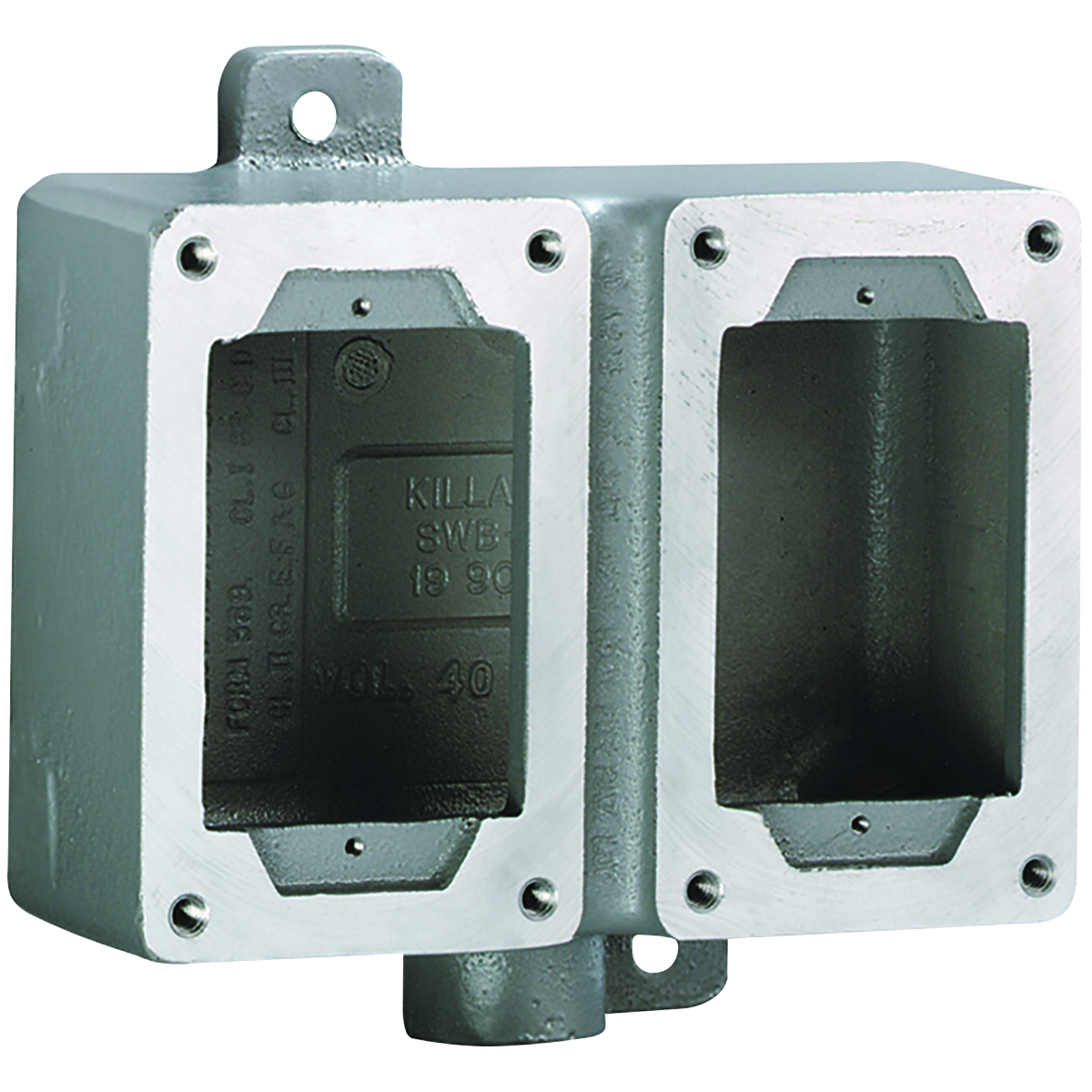 SWB SERIES - ALUMINUM DEAD-END DOUBLE-GANG DEVICE BODY FOR USE WITHXCS/XS/XT COVER ASSEMBLIES - HUB SIZE 1 INCH