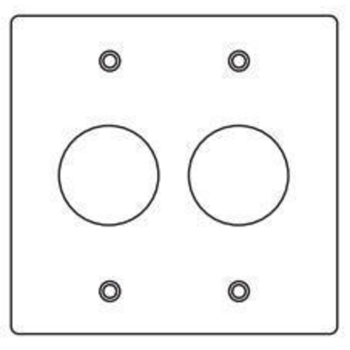 FS/FD SERIES FITTINGS - DEVICE BOX COVERS - TWO GANG WITH COATING -1-5/8 IN OPENING ROUND 2 ROUND RECEPTACLES
