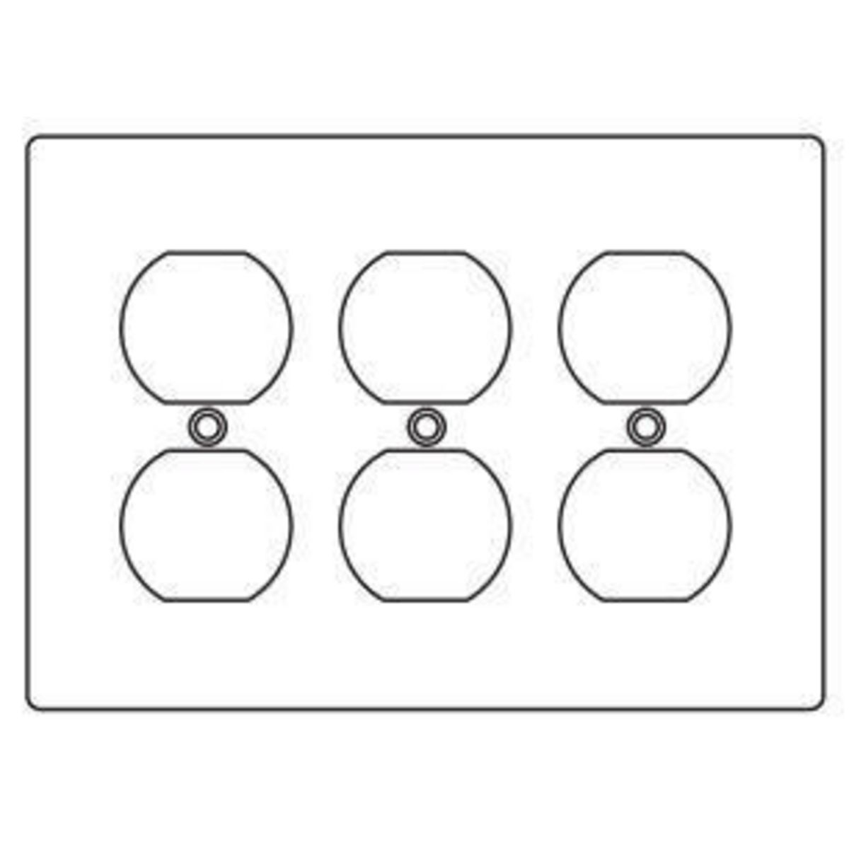 FS/FD SERIES FITTINGS - DEVICE BOX COVERS - THREE GANG - 3 DUPLEXRECEPTACLES