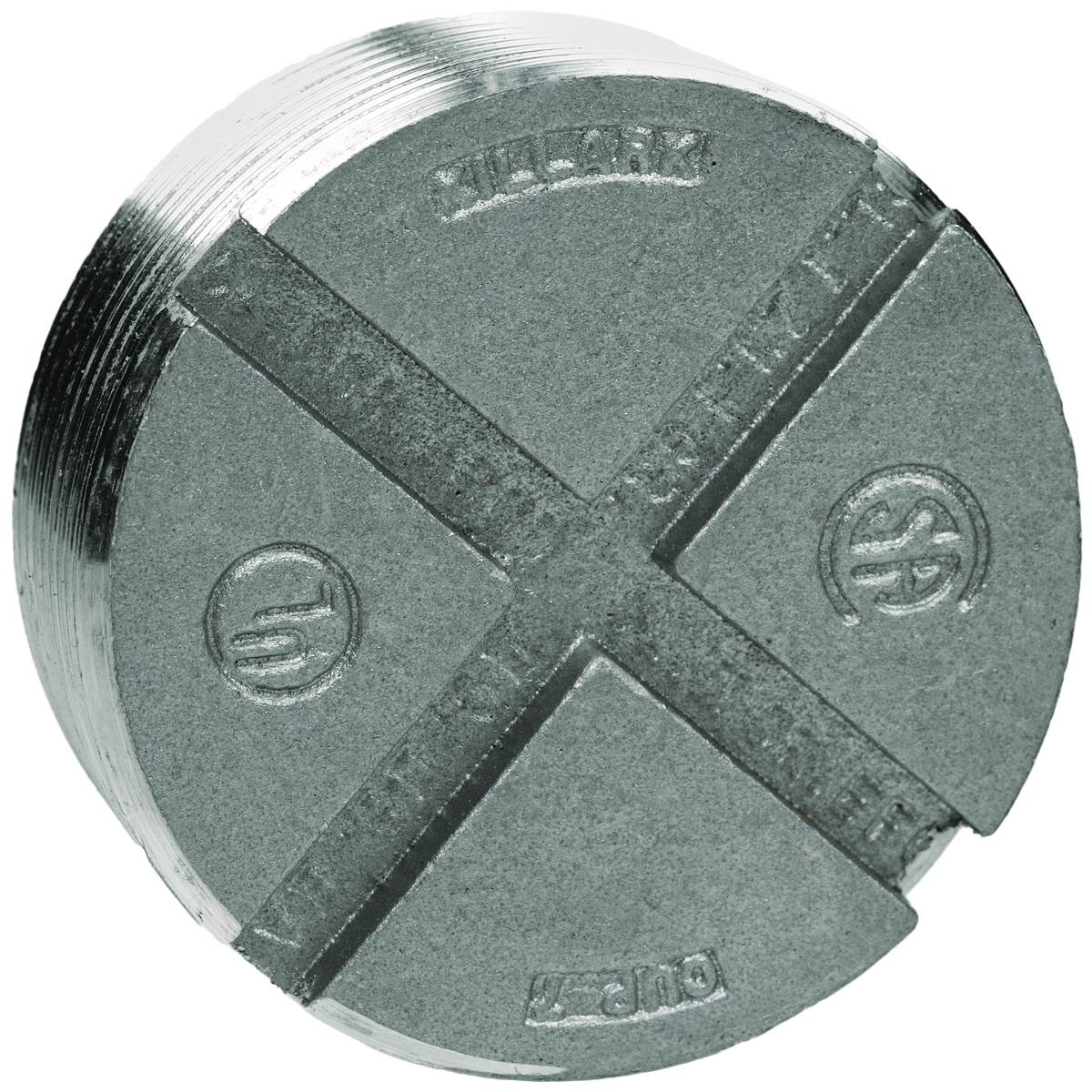 PLUG SERIES - IRON RECESSED THREADED INSERT PLUG - HUB SIZE 4 INCH