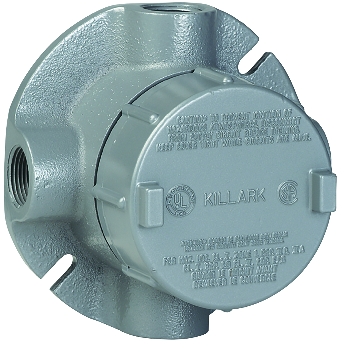 GEC SERIES FITTINGS - IRON - OUTLET BODIES WITH MOUNTING FLANGE - XTFTYPE OUTLET BODY - HUB SIZE 1 IN - VOLUME 19.0 CU IN