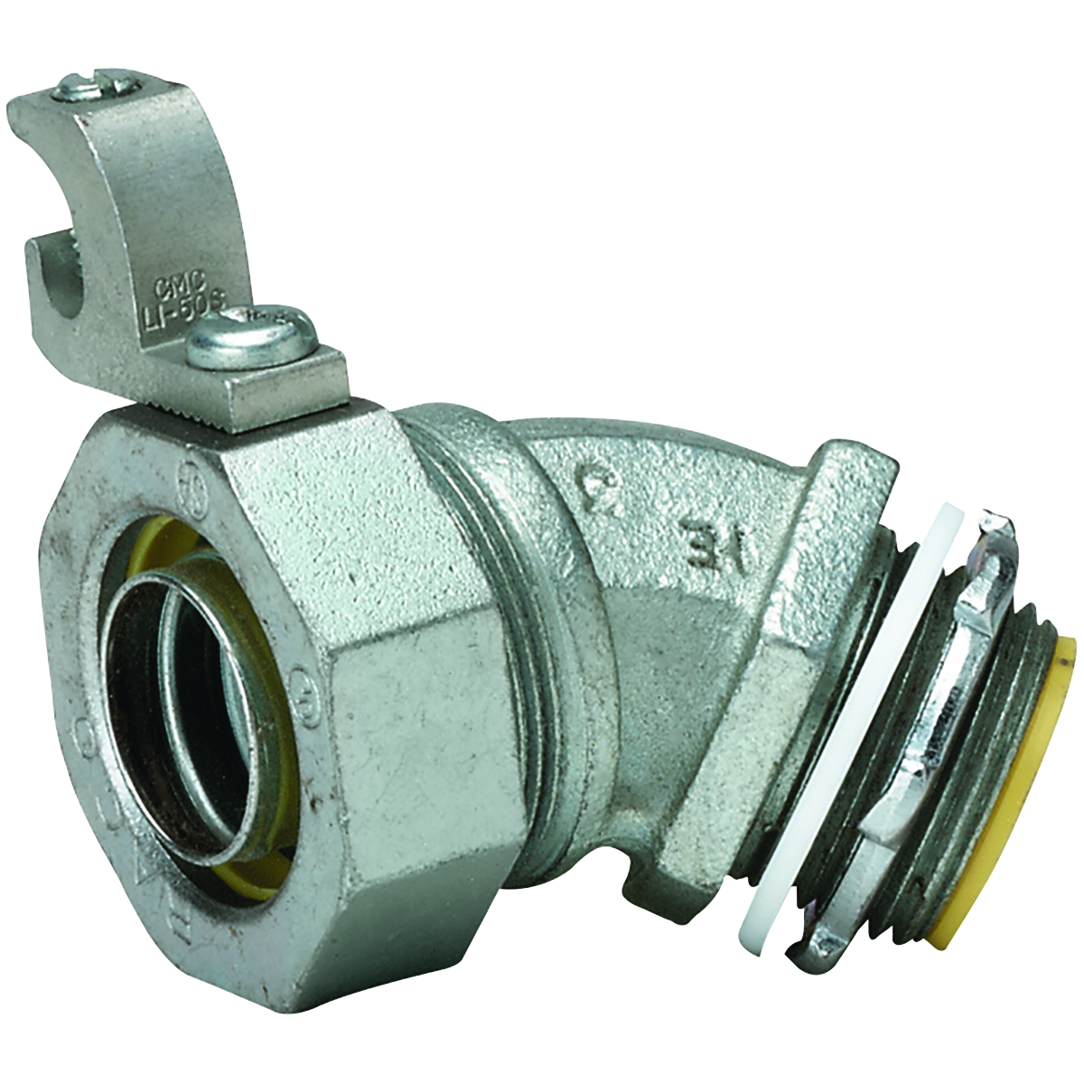 K SERIES FITTINGS - GROUNDED LIQUIDTIGHT CONNECTORS - K LIQUIDTIGHTGROUNDING STYLE - 45 DEGREE INSULATED - NPT SIZE 1-1/2 IN
