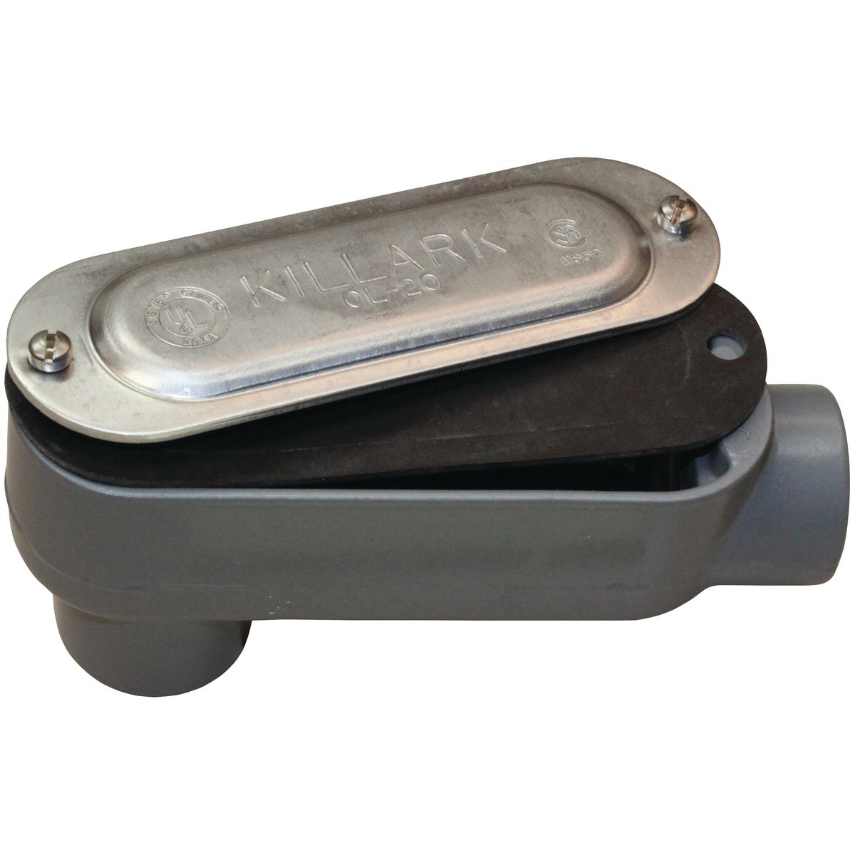 O SERIES/DURALOY 5 SERIES - ALUMINUM CONDUIT BODY WITH COVER ANDSILICONE GASKET - LB TYPE - HUB SIZE 1-1/4 INCH - VOLUME 28.8 CUBICINCHES