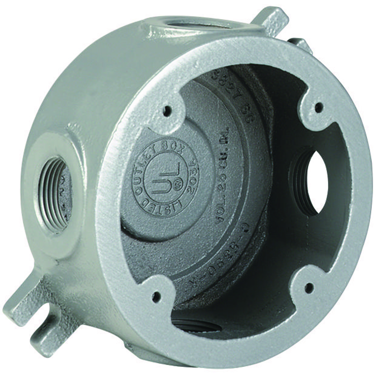 VJ SERIES - ALUMINUM OUTLET BOX WITH LUGS - MEDIUM/2-1/4 IN - HUB SIZE1/2 IN
