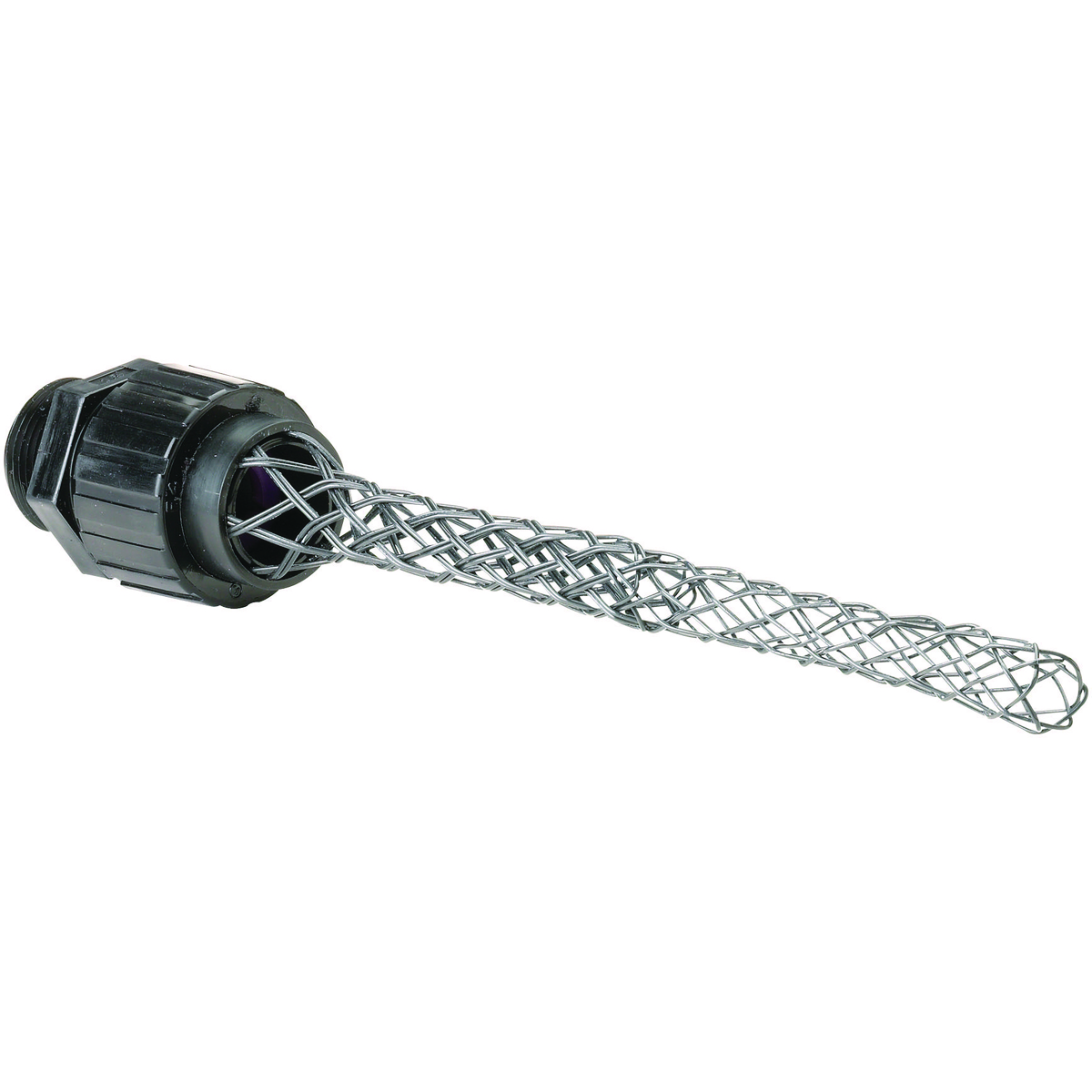 Z SERIES FITTINGS - Z NYLON CORD CONNECTOR WITH MESH GRIP - STRAIGHT -NPT SIZE 3/8 IN - BLACK