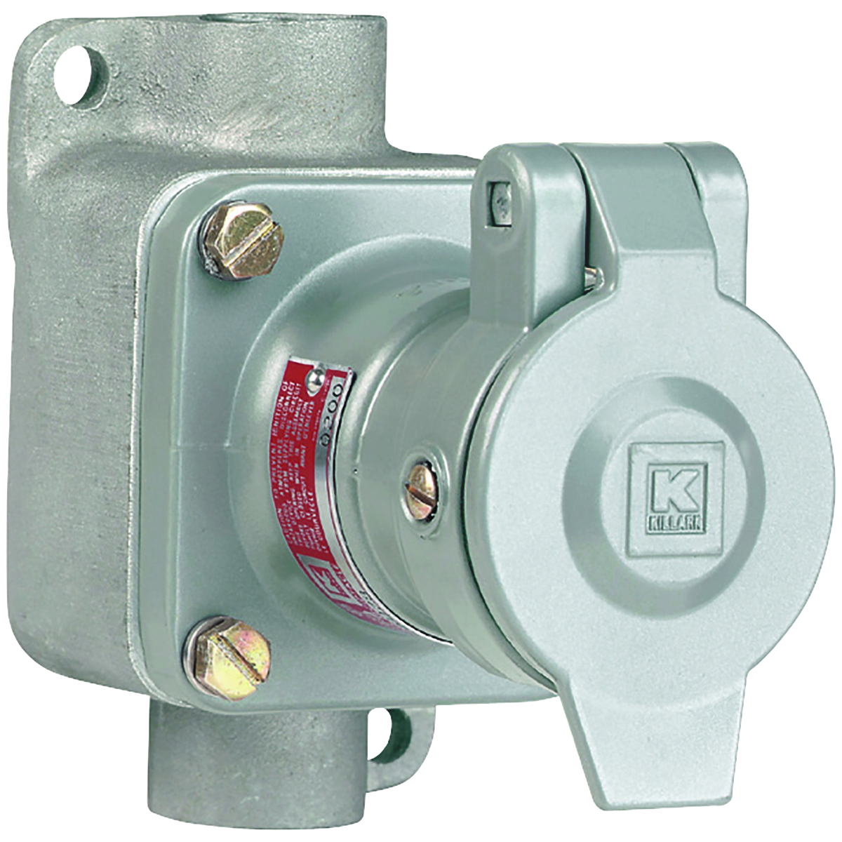 KRJC SERIES - ALUMINUM 20 AMP RECEPTACLE WITH ENCLOSURE - 2W 3P CIRCUIT- 115/230VAC AT 60HZ - HUB SIZE 3/4 INCH