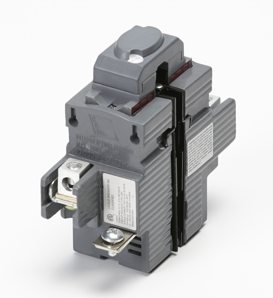 Connecticut Electric replacement circuit breaker for Pushmatic circuit breakers. Classified for use in Pushmatic and Bulldog load centers. ETL Listed. 10,000 AIC. 2-pole, 100A. Clamshell Package