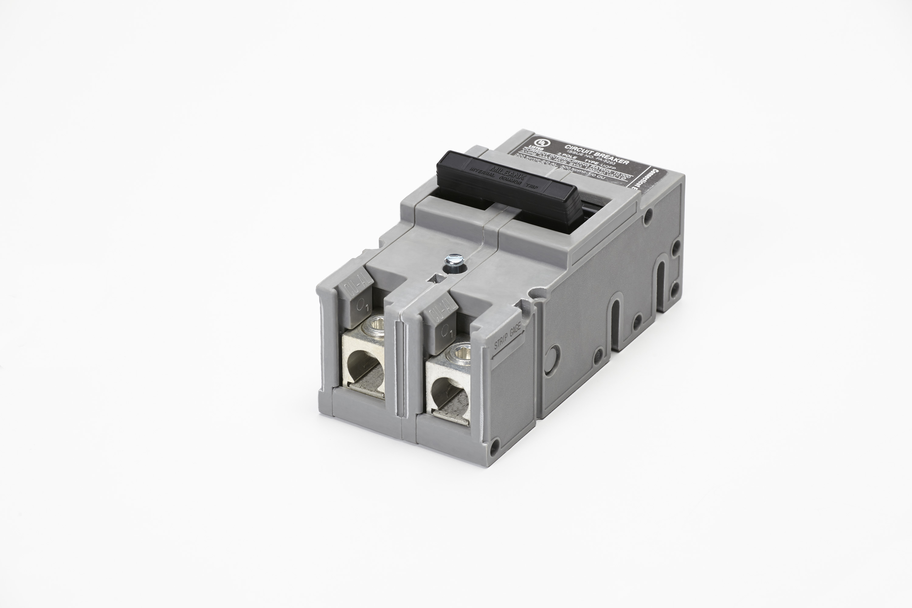 Zinsco main breaker replacement by Connecticut Electric. For use in Zinsco load centers that reqire type QFP main breaker. UL Listed. 10,000 AIC 2-pole 200A