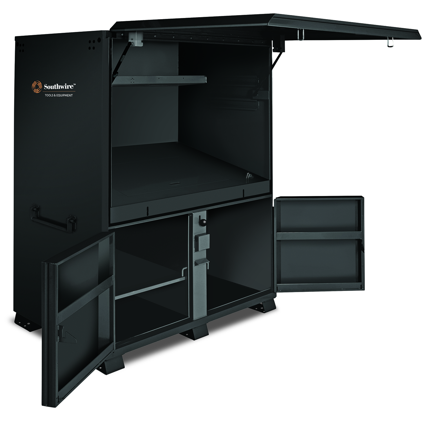 FO604482 032886959929 Southwires Field office brings the contractor a mobile working platform that incoperates a large area for working with prints and drawings. Combine this with the added shelved storage, giving you all the space needed for success. With the Southwire Field Office there is no better way to control and secure your livelihood. Field Office