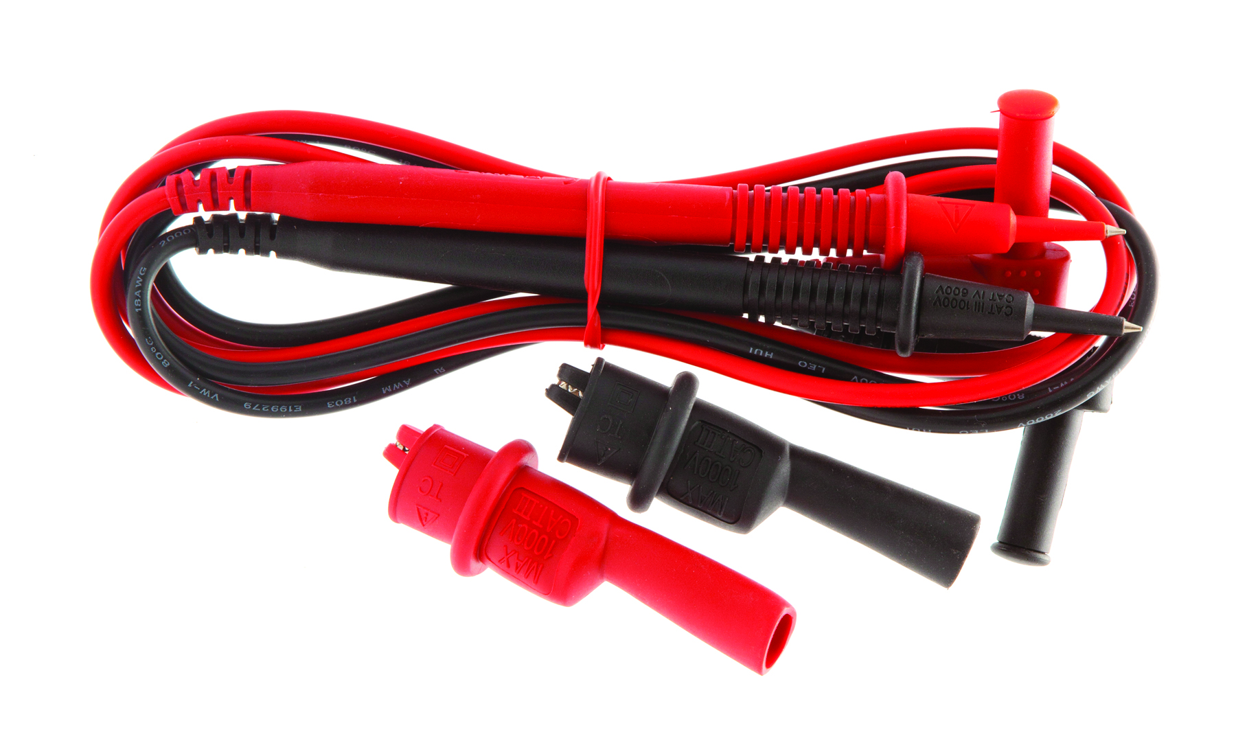 Replacement test lead kit with plug-on alligator clips