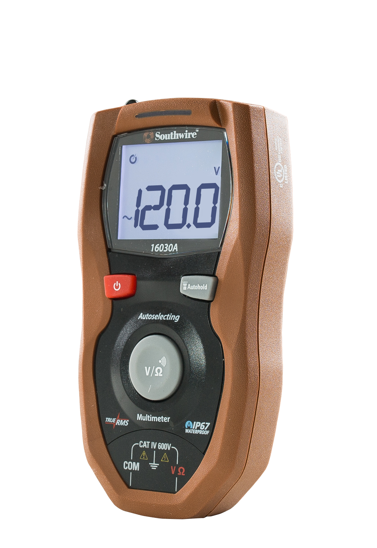 16030A Autoselecting TrueRMS Multimeter with IP67 Waterproof/Dust Proof Housing, CAT IV 600V.