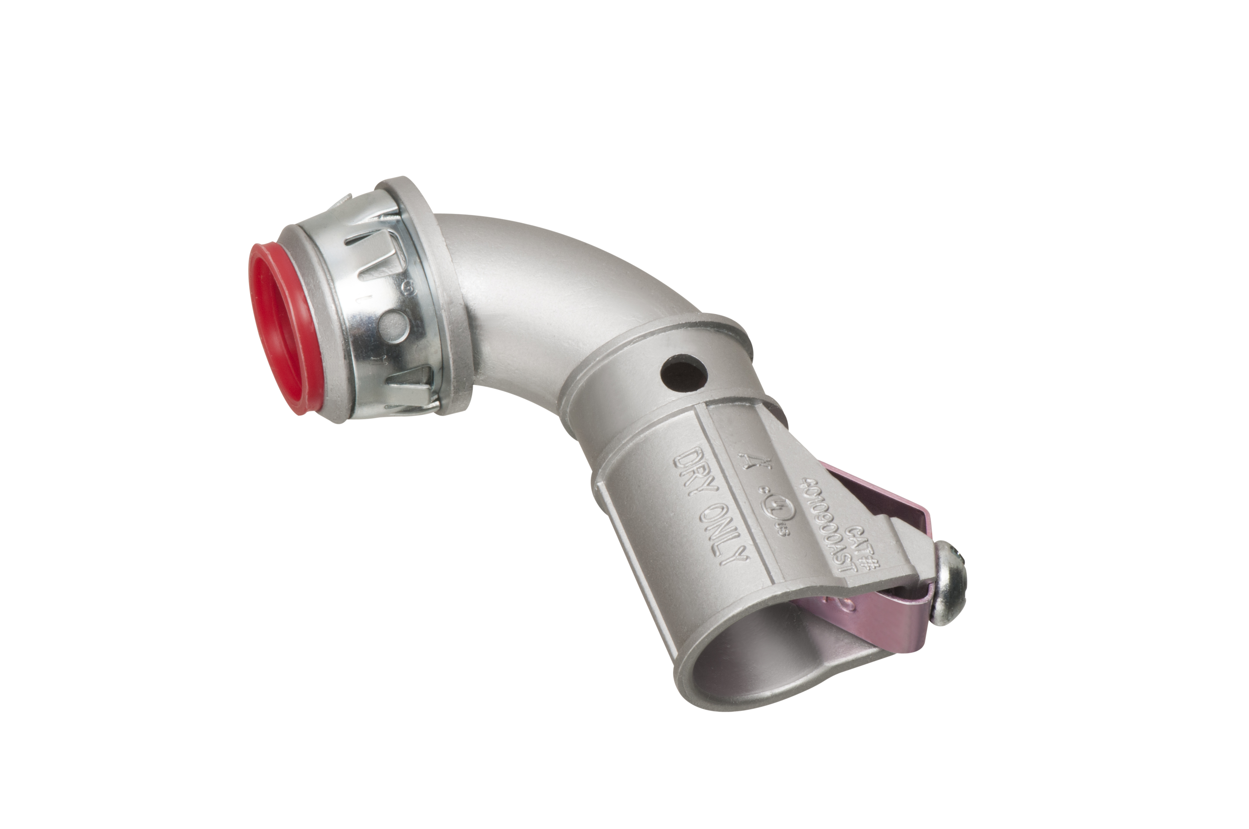 Product image for Arlington 4010900AST 1/2" Snap²It Snap-In Insulated 90deg Connector, Flex/AC/MC