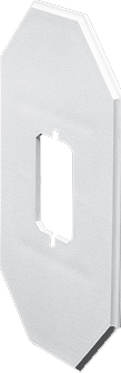 Works on all siding types. Before or after siding is up. Textured paintable surface. NM cable connector provided. 6-1/2 x 10-1/2 mounting surface.