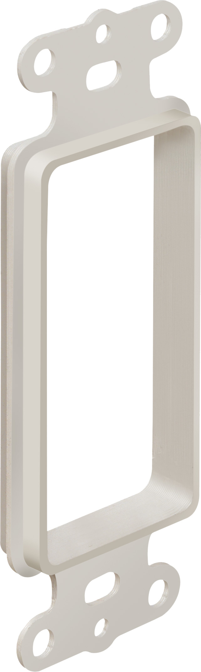 Reversible non metallic cable entrance hood for existing cables. Single Gang. Color White. Decorator Device Style. Includes two #6 screws. Provides widest opening for cables with large connectors. Color Black.