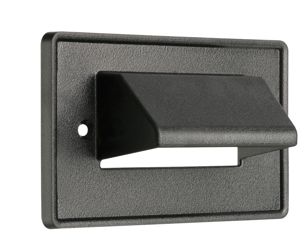 Reversible non metallic cable entrance plate for existing cables. Single Gang. Includes screws that match plate color. Color White. Horizontal. Color Black.