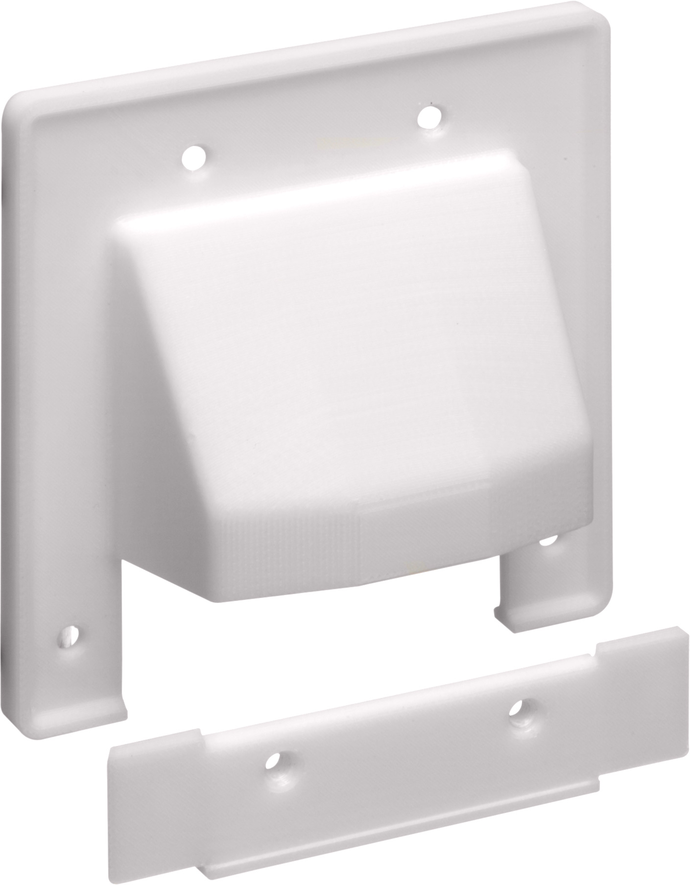 Product image for Arlington CER2 2-Gang Reversible Low-Voltage Cable Entrance Hood, Existing Cable, White