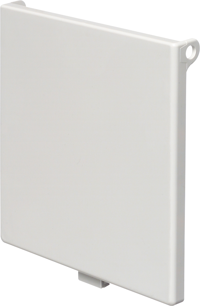 Drybox adapter with non metallic cover and base. Two gang. Vertical white paintable cover. Depth 2.9