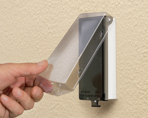 Product image for Arlington DBVME1C Vertical 1-1/2" Wall System Box, White Box / Clear Cover