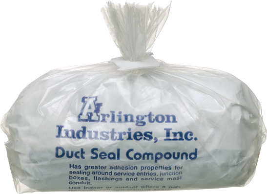 Duct seal compound. asbestos free, non-drying, non-toxic permanently soft. 1lb