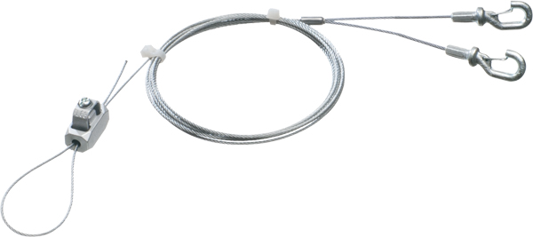 Galvanized braided support wire Y kit with hooks, 2 pack. 10ft length. Holds up to 75lbs. .080 wire