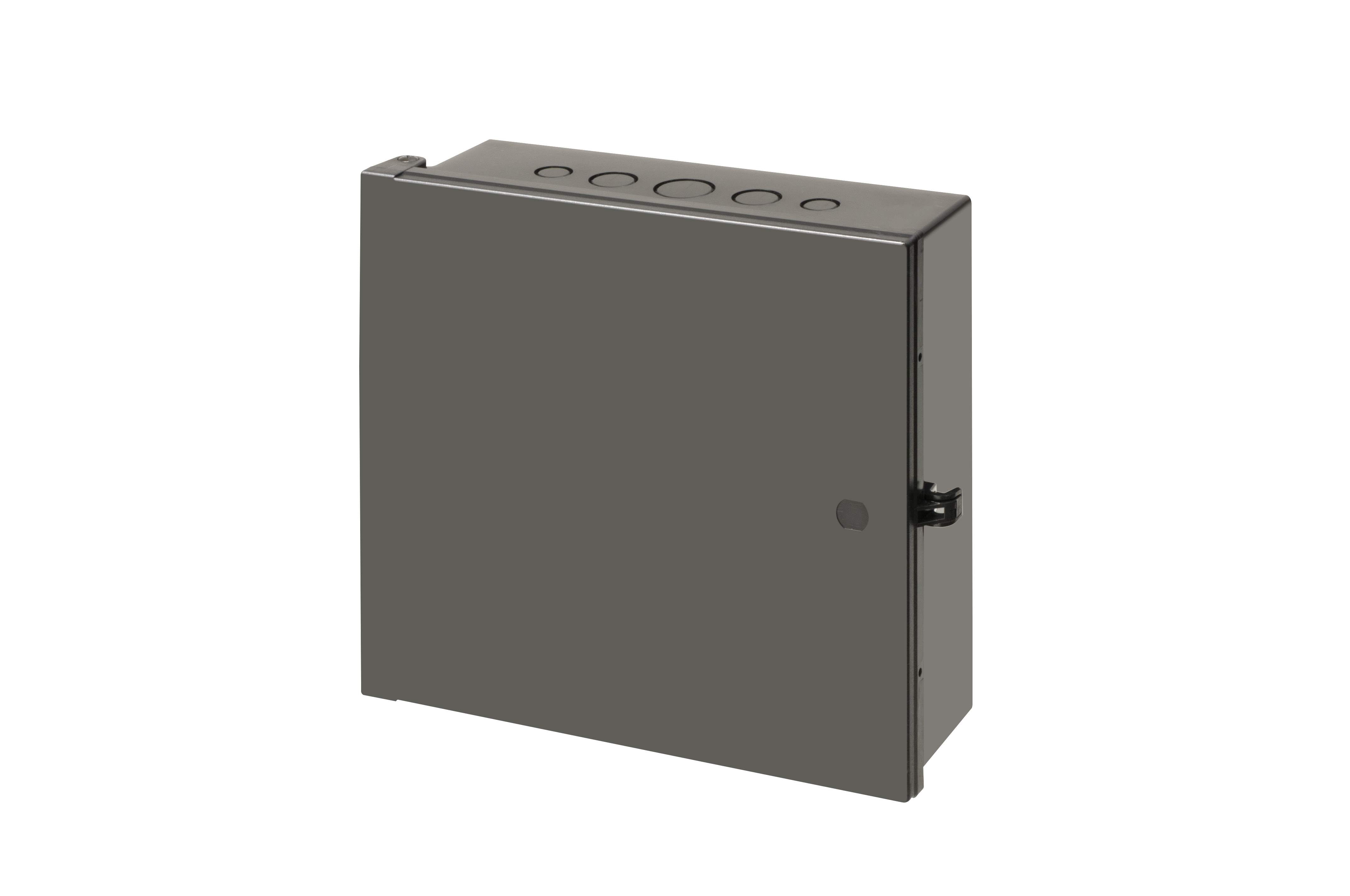 Outdoor rated non-metallic enclosures, NEMA3R. Black, 12 x 12 x 4.