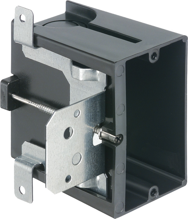 ARLN FA101 SINGLE GANG ADJUSTABLE PLASTIC OUTLET BOX W/DEPTH ADJUSTMENT UP TO 1-1/2" PRESET AT 1/2" 21.0 CU. IN