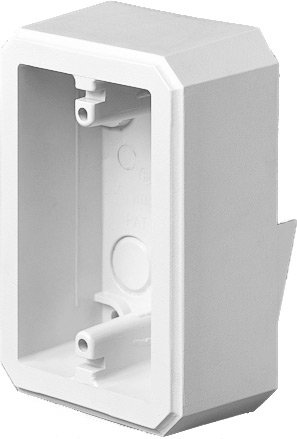 Weatherproof device box, one piece construction. Installs on flat surfaces. 18.6 cu. in.