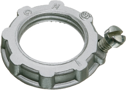 Zinc Die cast grounding locknut for rigid conduit. Trade Size 2-1/2