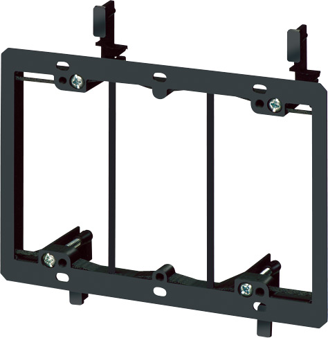 Low Voltage mounting bracket, three gang for installation on existing construction for class 2 wiring only.