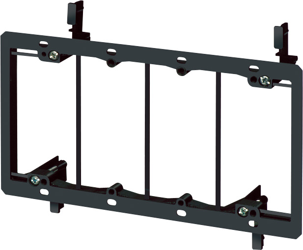 Low Voltage mounting bracket, four gang for installation on existing construction for class 2 wiring only.