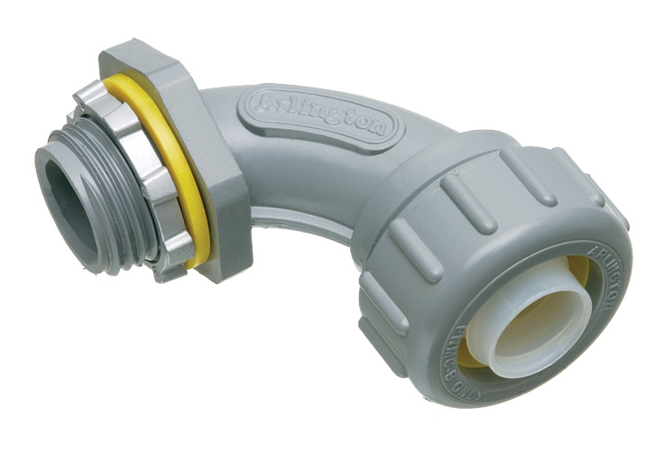 Non Metallic 90 degree connector for use with non metallic liquid tight conduit type B only. 3/4