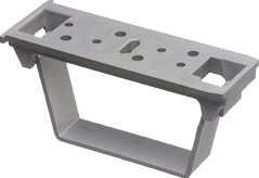Flat surface bracket for Arlington's T205. To be used on flat surfaces. Bracket has hinged opening for easily installing or removing cable.