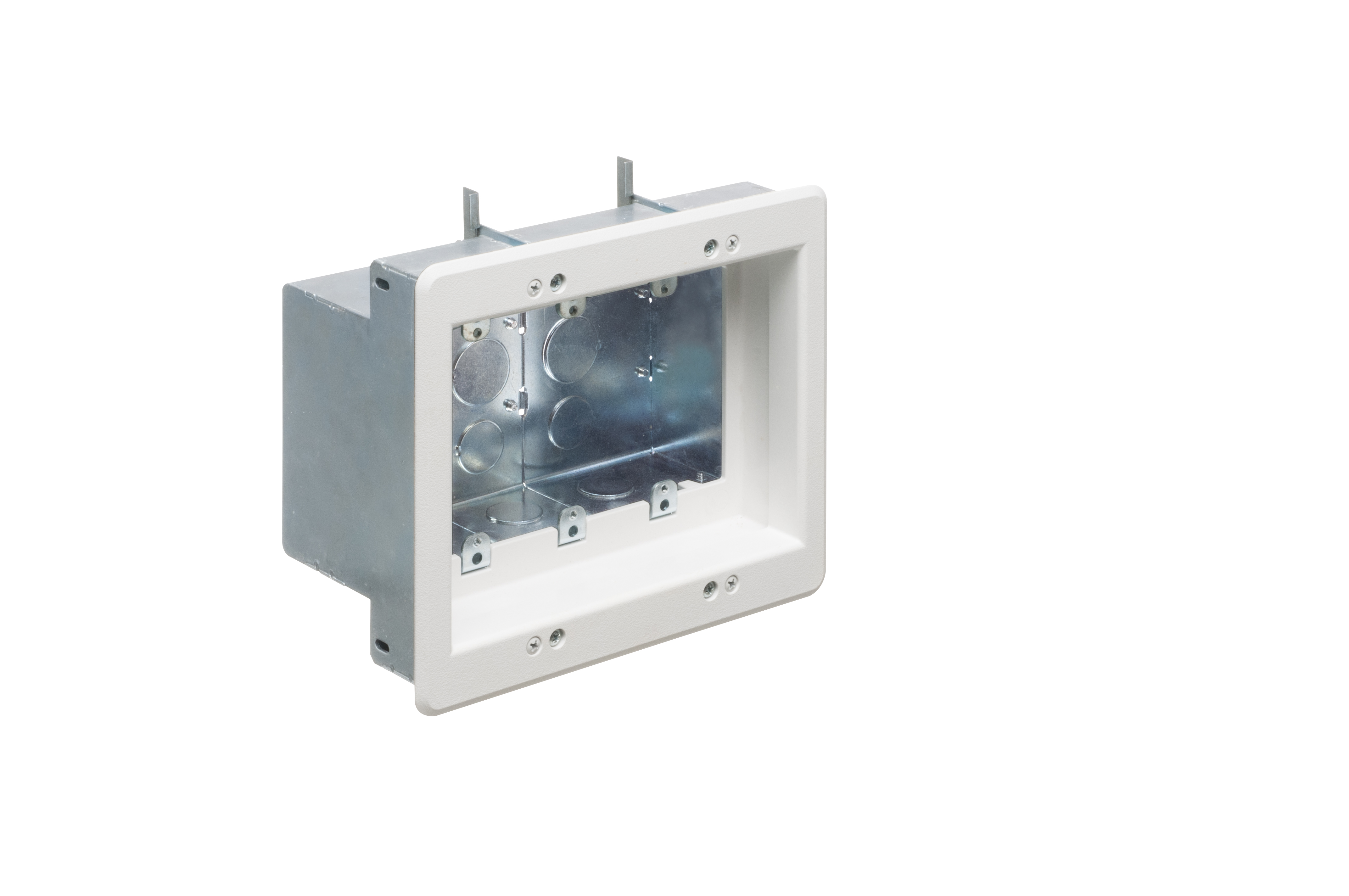 Product image for Arlington TVBS507 3-Gang Recessed Steel TV Box, White Trim