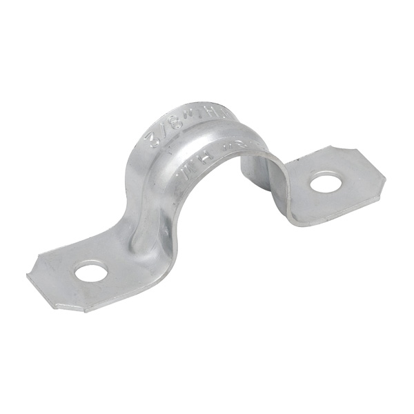 MADISON, 3/4 RIGID 2-HOLE STRAP TWO HOLE RIGID STRAP FOR SUPPORTING RIGID CONDUIT, STEEL, ZINC ELECTROPLATED SNAP-ON FEATURE, REINFORCED RIB FOR ADDED STRENGTH BRIGHT ZINC ELECTROPLATED STEEL 1/2