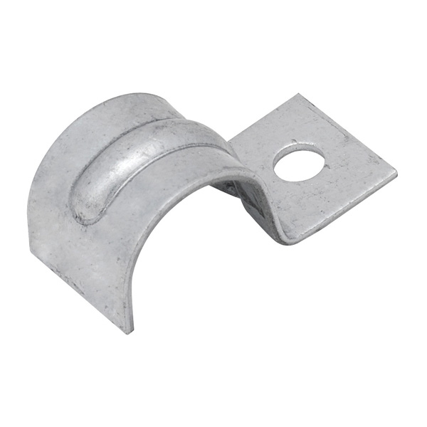 MADISON, 1/4 RIGID 1-HOLE STRAP ONE HOLE RIGID STRAP FOR SUPPORTING RIGID CONDUIT, BRIGHT ZINC ELECTROPLATED, SNAP-ON FEATURE, REINFORCED RIB FOR ADDED STRENGTH BRIGHT ZINC ELECTROPLATED, STEEL
