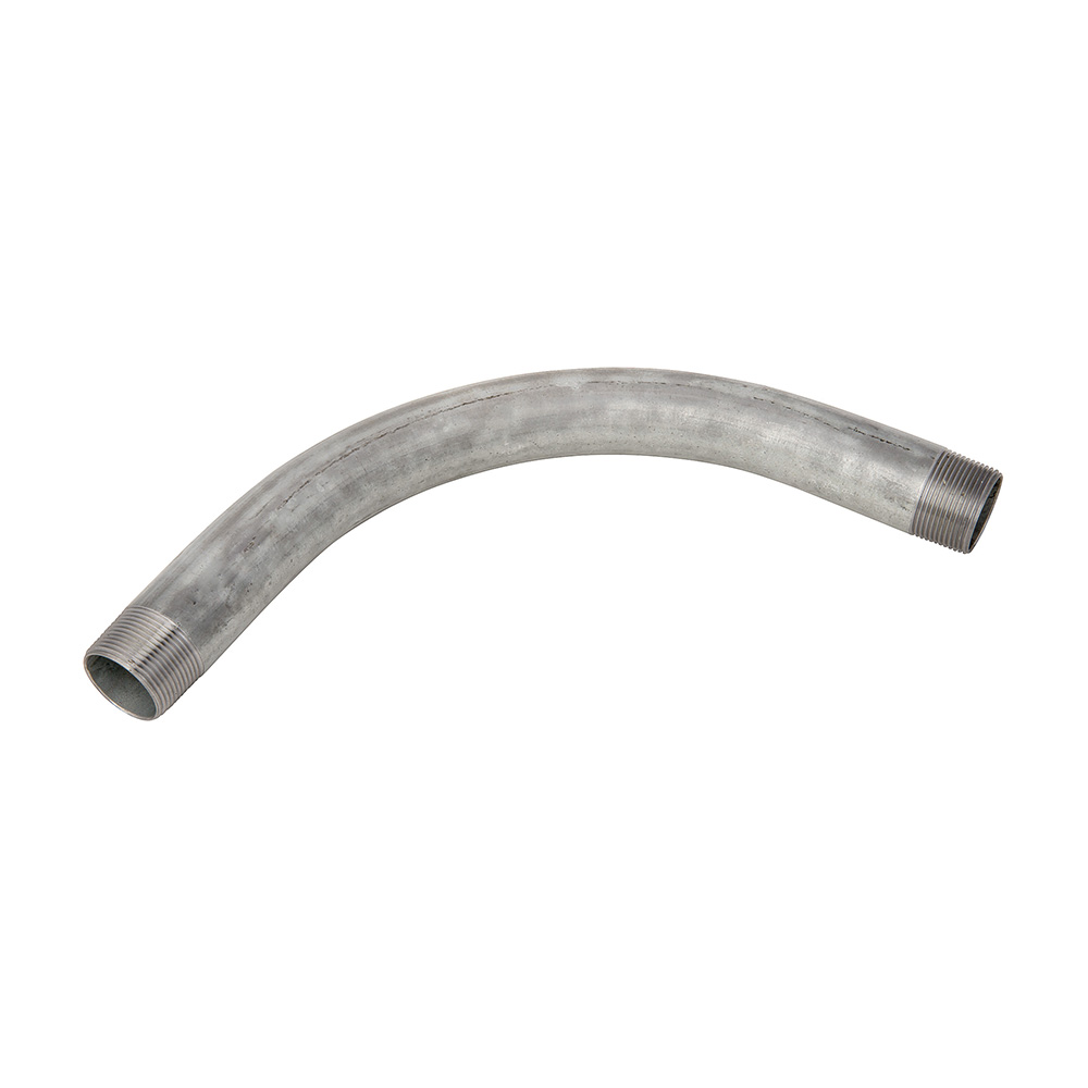 MADISON, 1-1/4 90 DEG RIGID ELBOW RIGID 90 CONDUIT ELBOW FOR COUPLING RIGID CONDUIT AT ANGLES GALVANIZED STEEL UL LISTED DYIX MIN. RADIUS = 7-1/4