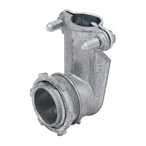 MADISON, STANDARD 90 DEG ANGLE SQUEEZE CONNECTOR, SIZE: 3 IN, CONNECTION: SQUEEZE, CONDUCTOR RANGE: 2.97 - 3.45 IN, ZINC DIE-CAST, 7.82 IN LENGTH, MASTER QUANTITY: 1, UL LISTED, CONNECTS FLEXIBLE METAL CONDUIT TO BOX OR ENCLOSURE