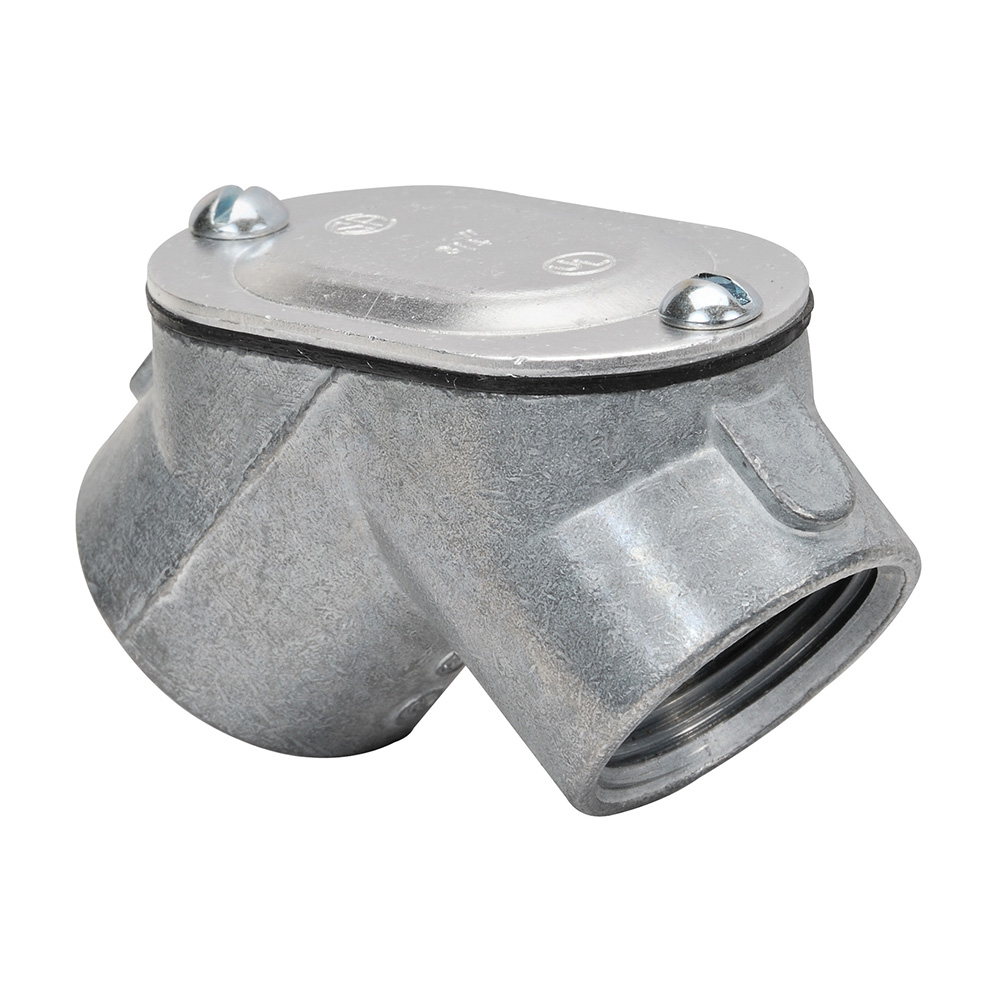 MADISON, 1-1/4 RIGID-RIGID ELBOW RIGID CORNER ELBOW FOR RIGID TO RIGID CONDUIT WITH GASKET, ZINC DIE CAST MEETS UL514B WITH NEOPRENE GASKET