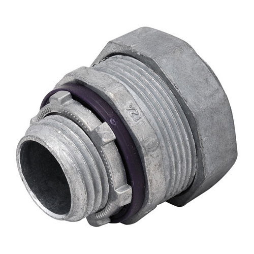MADISON, STANDARD STRAIGHT LIQUIDTIGHT CONNECTOR, SIZE: 1-1/4 IN, CONNECTION: THREADED, ZINC DIE-CAST, SHELF QUANTITY: 5, MASTER QUANTITY: 25, UL LISTED, USED ON FLEXIBLE METALLIC/NON-METALLIC LIQUID-TIGHT TYPE-B CONDUIT