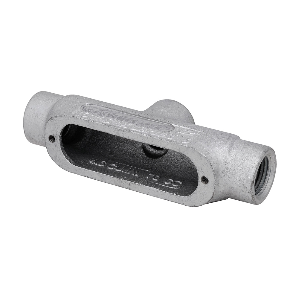 MADISON, 2 MALL IRON BODY TB - MALLEABLE CONDUIT BODY TYPE "TB" FOR RIGID CONDUIT ALLOWES ACCESS FOR INSPECTION, PULLING, AND MAINTENANCE MALLEABLE IRON MEETS UL514A, NEMA FB-1 THREADED BODY FOR RIGID/IMC CONDUIT