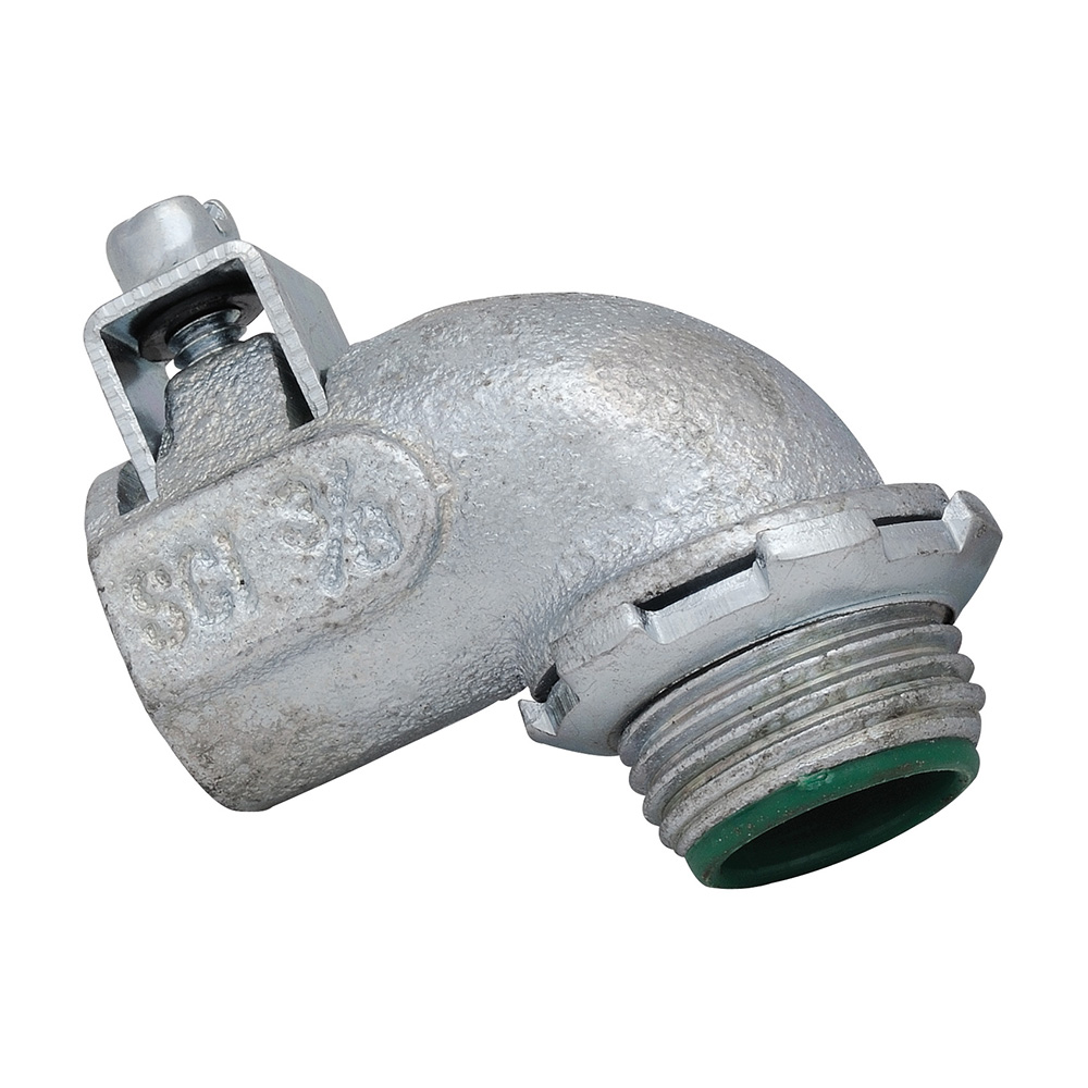 MADISON, 1/2 90 DBL BITE CONN MALL-INS - DOUBLE BITE SADDLE CONN 90'S TO CONNECT FLEX AC & MC CABLE DUAL GRIPPING SADDLE CLAMPS