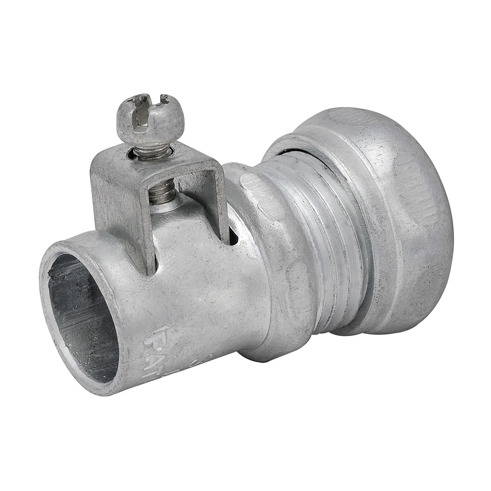 MADISON, 3/8 DBL BITE SADDLE COMP CONN - DBL BITE SADDLE TYPE CONNECTOR TUBULAR STEEL FOR FLEX, AC, MC CABLE TO EMT CONDUIT