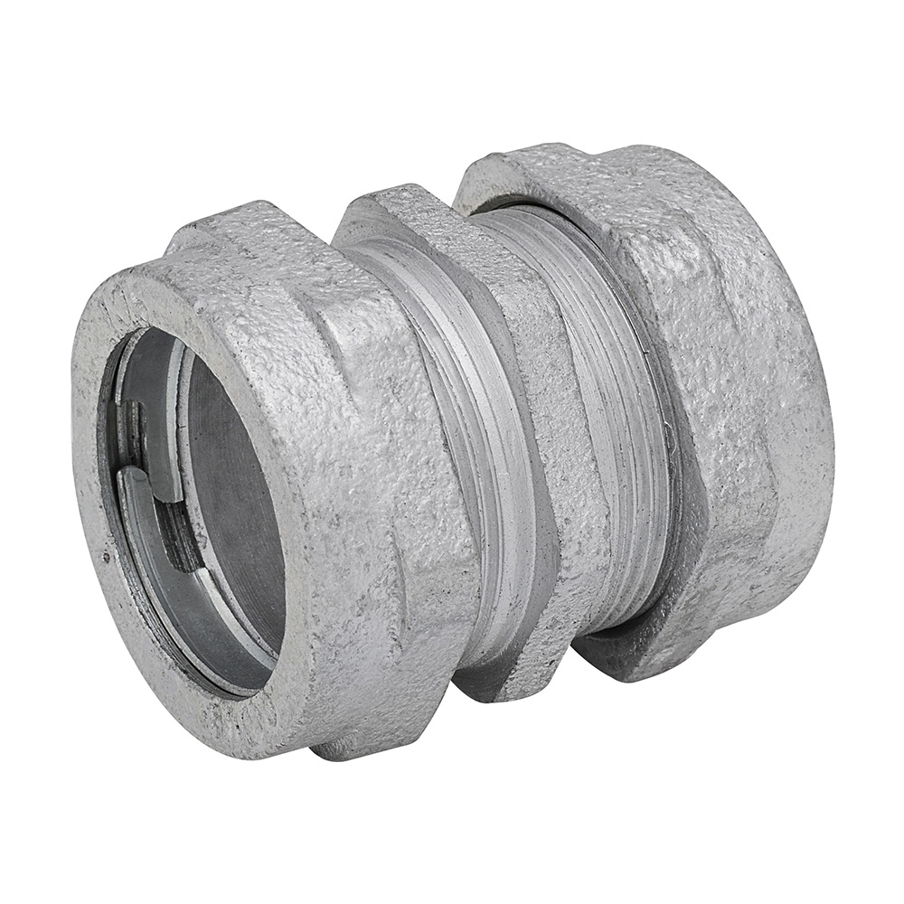 MADISON, 3 MALL RGD/IMC COMP COUP - RIGID/IMC COMPRESSION COUPLING NO-THREAD MALLEABLE TYPE CONCRETE-TIGHT CONNECTS THREADLESS RIGID/IMC CONDUIT TO BOX OR ENCLOSURE MALLEABLE IRON, ZINC PLATED UL LISTED, FED SPEC W-F-408E, NEMA FB-1 IMC = 3