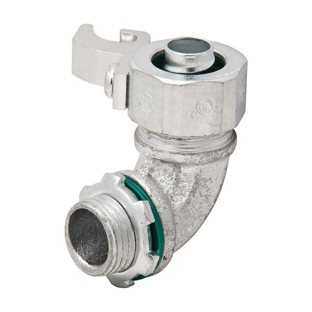 MADISON, 3/4 90 LT CONN MALL INS W/AL LUG 90 LT CONN MALL INS W/AL LUG FOR LIQUID TIGHT FLEXIBLE METALLIC CONDUIT, MALLEABLE