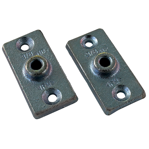 Galvanized Ceiling Flange, 1 in. width, 2 in. length, 3/8-16 in. threadrod size, 25 pieces