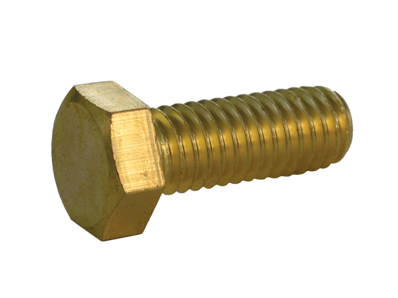 Bolt, 5/16-18 in. size, 5/8 in. length, Hex head, Brass, 100 per pack