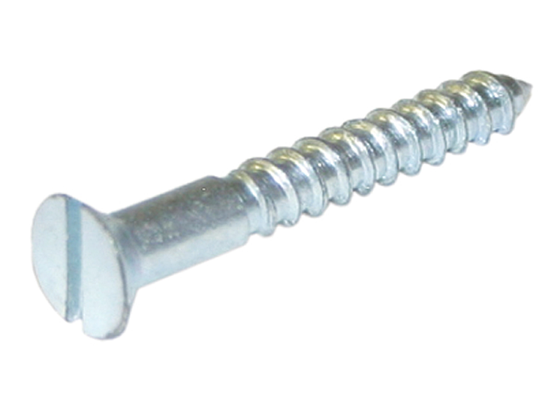 #4 x 1 Flat Head Slotted Wood Screw Zinc