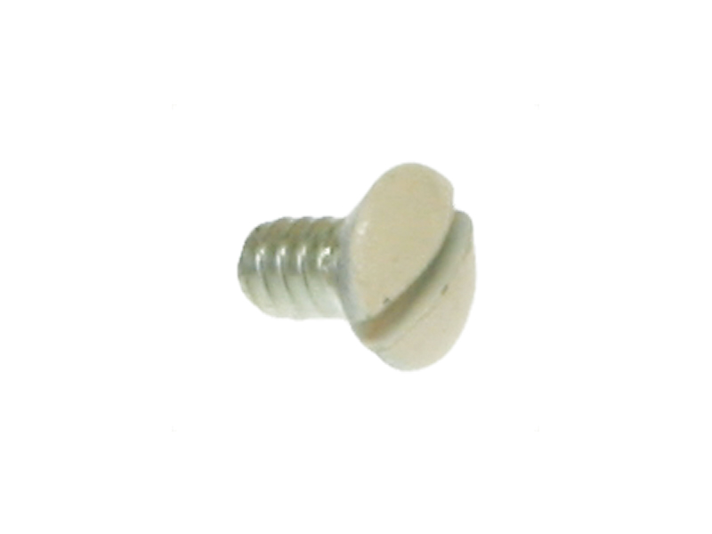 Switch Plate Screw, #6-32 size, Decorative, Oval head, White head color, 1/4 in. length, 1/2 in. drive size, Steel, 50 per pack