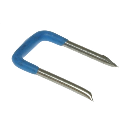 Insulated Cable Staple, #10, #12, #14 AWG cable size, 1-1/4 x 9/16 in. staple size, PVC insulation, Hot Melt PVC Bonded construction, 5000 per pail