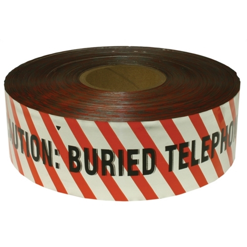 3 in. wide Detectable Underground Tape 'Caution Buried High Voltage Line Below', Red with Black Legend, 1000 ft. roll